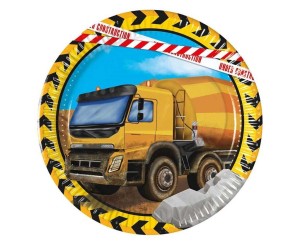 TALERZYKI PAPIEROWE CONSTRUCTION 20CM 8SZT