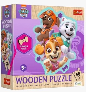 PUZZLE 50 KONTUROWE WESOŁA GROMADKA PIESKÓWI TREFL