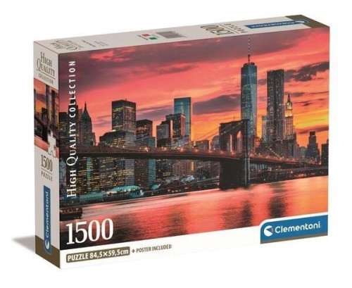 Puzzle 1500 Compact East River at dusk, Clementoni