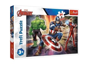 PUZZLE 24 MAXI W ŚWIECIE AVENGERSÓW TREFL, TREFL