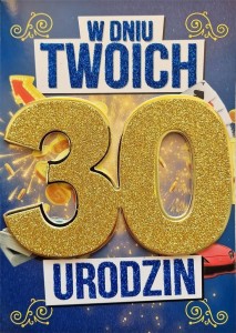 KARNET URODZINY 30 MĘSKIE