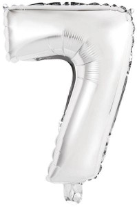 BALON FOLIOWY MINI CYFRA 7 SREBRNA 30X40CM