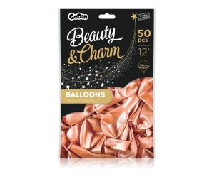 BALONY B&C METALICZNE RÓŻOWO-ZŁOTE 30CM 50SZT