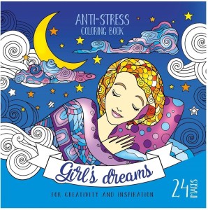 KOLOROWANKA ANTYSTRESOWA 200X200 12 GIRL'S DREAMS