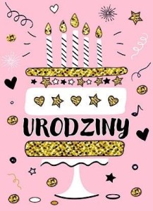 KARNET B6 URODZINY - TORT BROKAT