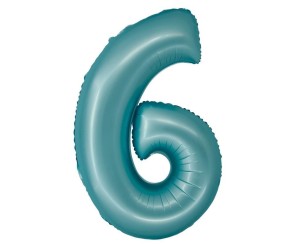 BALON FOLIOWY SMART CYFRA 6 NIEBIESKI MATOWY 76CM