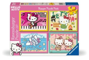 PUZZLE DLA DZIECI 2D: HELLO KITTY ZESTAW 4X100EL