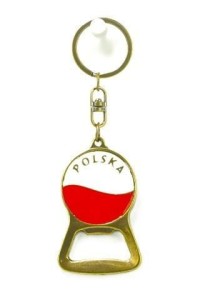BRELOK METALOWY OTWIERACZ Z ORŁEM I FLAGĄ 6CM