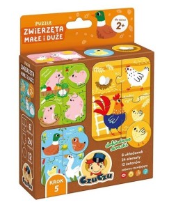 CZUCZU PUZZLE ZWIERZĘTA MAŁE I DUŻE 2+