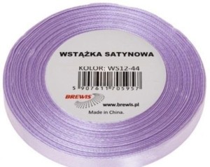 WSTĄŻKA SATYNOWA JASNY LAWENDOWY 12MM X 32M
