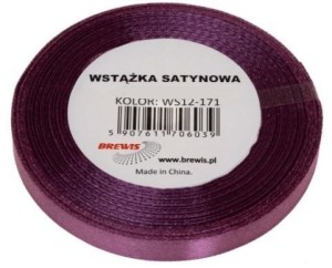 WSTĄŻKA SATYNOWA ŚLIWKOWA 25MM X 32M
