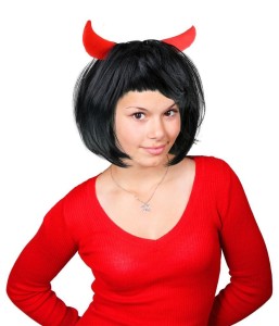 PERUKA DIABLICA CZARNA