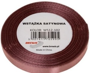 WSTĄŻKA SATYNOWA BRUDNY RÓŻ 12MM X 32M