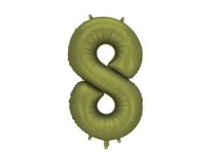 BALON FOLIOWY CYFRA 8 86CM OLIWKOWY