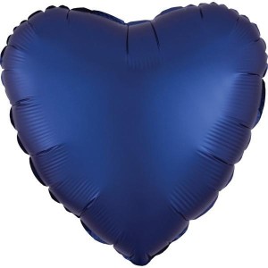 BALON FOLIOWY LUSTRE NAVY NIEBIESKI SERCE 43CM