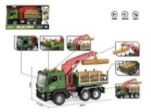 AUTO PRZEWÓZ DREWNA Z DŹWIGIEM 1:10 ŚWIATŁO DŹWIĘK