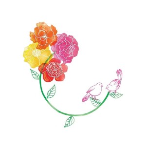 KARNET SWAROVSKI KWADRAT CL2617 KOLOROWE KWIATY