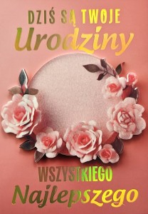 KARNET URODZINY DAMSKIE KWIATY