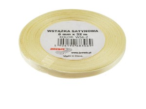 WSTĄŻKA SATYNOWA ECRU 6MMX32M 2SZT