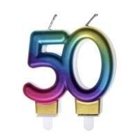 ŚWIECZKA URODZINOWA 50 KOLOROWA