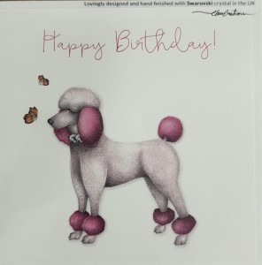 KARNET SWAROVSKI KWADRAT URODZINY PUDEL