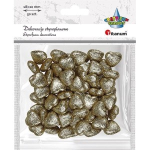 STYROPIANOWE SERCA 19X19MM ZŁOTE 50SZT
