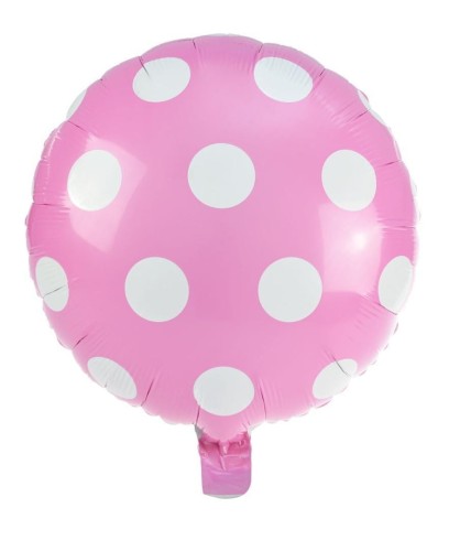 Balon foliowy kropki jasnoróżowy