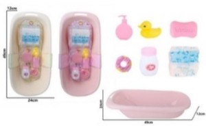 WANIENKA DO KĄPIELI LALKI + AKCESORIA 24X49X12CM