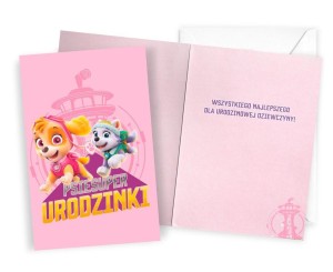 KARNET URODZINY PSI PATROL DZIEWCZYNKA