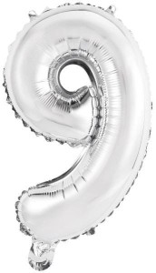 BALON FOLIOWY MINI CYFRA 9 SREBRNA 30X40CM