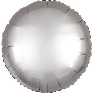 BALON FOLIOWY LUSTRE SREBRNY OKRĄGŁY 43CM