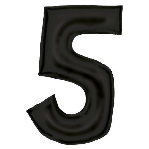 BALON FOLIOWY CYFRA 5 SATYNOWA CZARNA 86CM