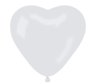 BALONY PASTELOWE SERCE BEZ NADRUKU BIAŁE 50SZT