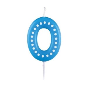 ŚWIECZKA CYFERKA 0 KROPKI I PASKI