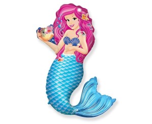 BALON FOLIOWY 61CM SYRENKA Z MUSZLĄ