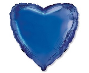 BALON FOLIOWY 46CM SERCE NIEBIESKI