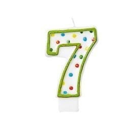 ŚWIECZKA CYFERKA 7 KROPKI 7,6CM