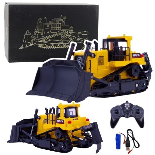 Spychacz buldożer Huina metalowy 1:50, Leantoys