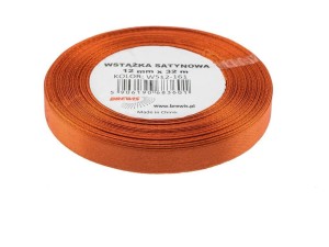 WSTĄŻKA SATYNOWA RUDA 12MMX32M