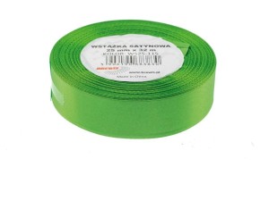 WSTĄŻKA SATYNOWA ZIELONA 25MMX32M