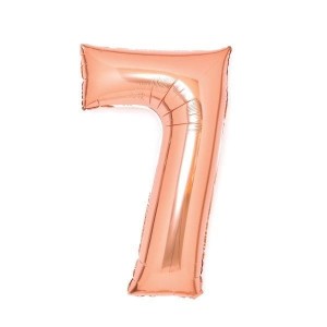 BALON FOLIOWY CYFRA 7 RÓŻOWE ZŁOTO 45X66CM