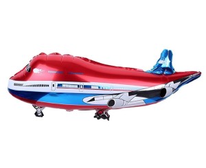 BALON FOLIOWY SAMOLOT CZERWONY 28X75CM