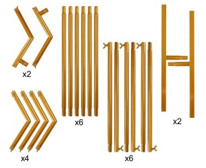STELAŻ HEKSAGONALNY ZŁOTY 200X200CM
