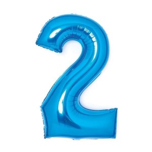 BALON FOLIOWY CYFRA 2 NIEBIESKA 51X66CM