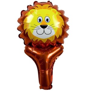 BALON FOLIOWY ZWIERZĄTKO Z UCHWYTEM LEW