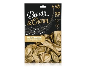 BALONY CHROMOWANE ZŁOTE 30CM 50SZT