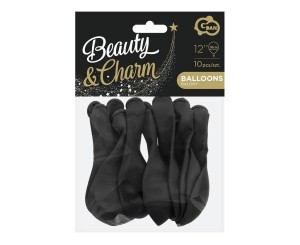BALONY PASTELOWE BEAUTY&CHARM CZARNE 30CM 10SZT
