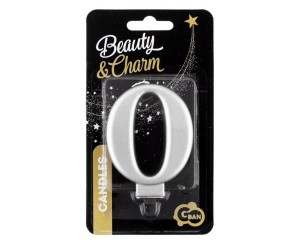 ŚWIECZKA B&C 0 METALIK SREBRNA 8,0CM