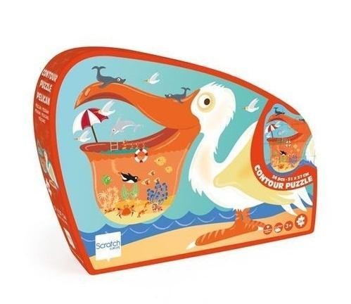 Puzzle 24 konturowe Pelikan, Scratch