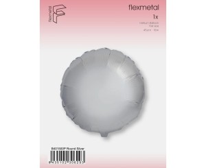 BALON FOLIOWY OKRĄGŁY SREBRNY 45CM